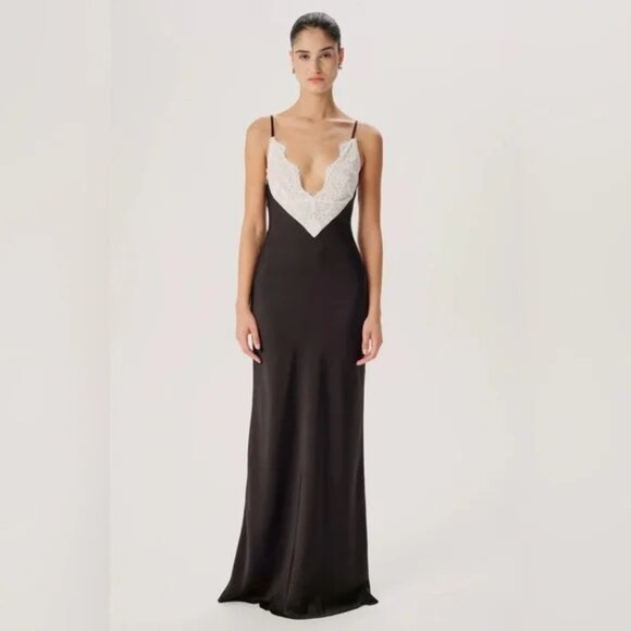 Ronny Kobo Vito‎ Slip Lace Maxi Dress Gown XS NWT - Picture 1 of 12